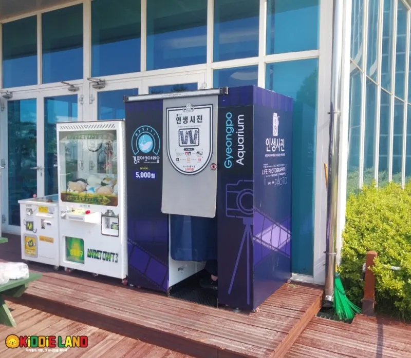 경포 아쿠아리움 오락기 자판기 설치 사례ㅣ 단기대여, 판매는 키디랜드와 함께!